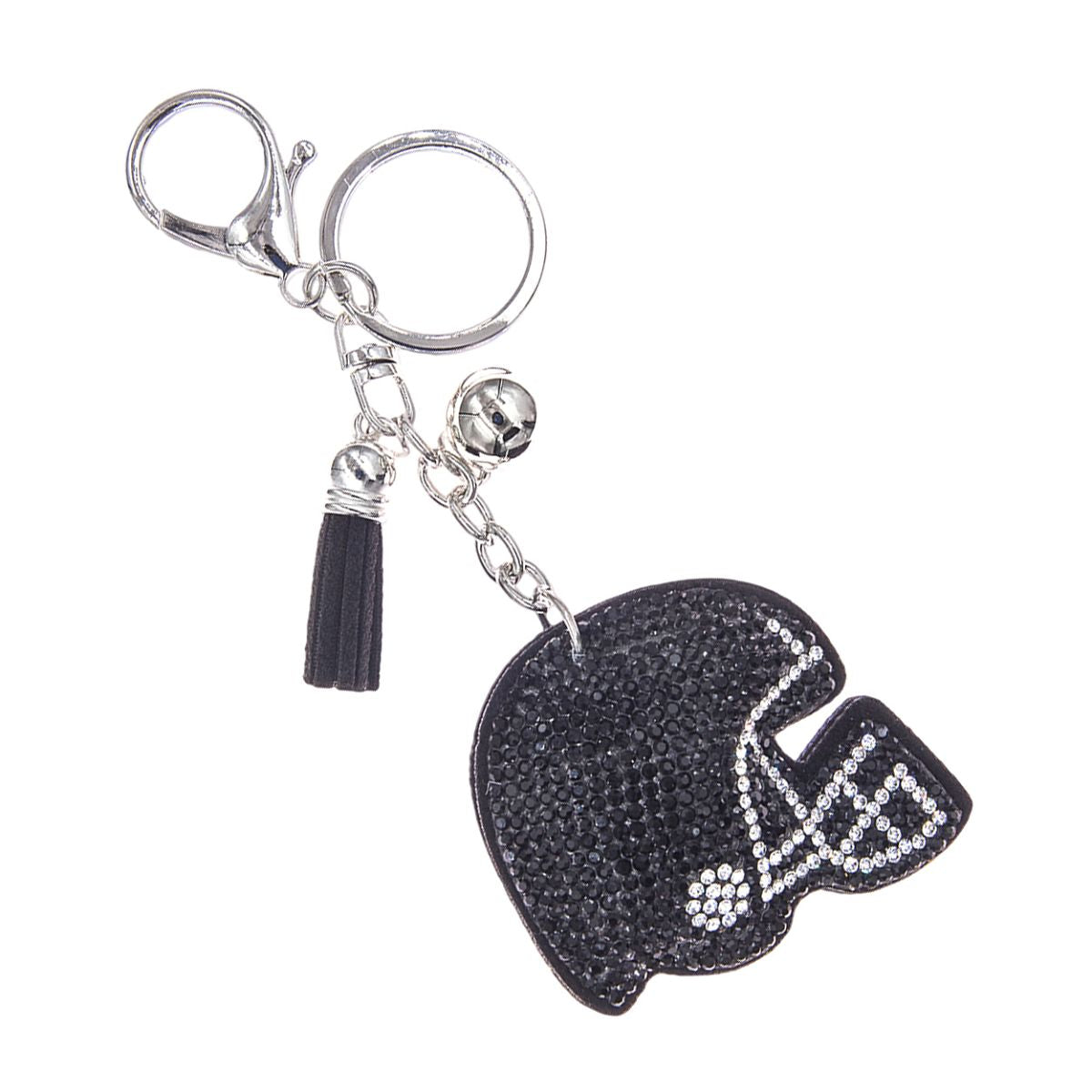 Black Football Helmet Keychain Bag Charm