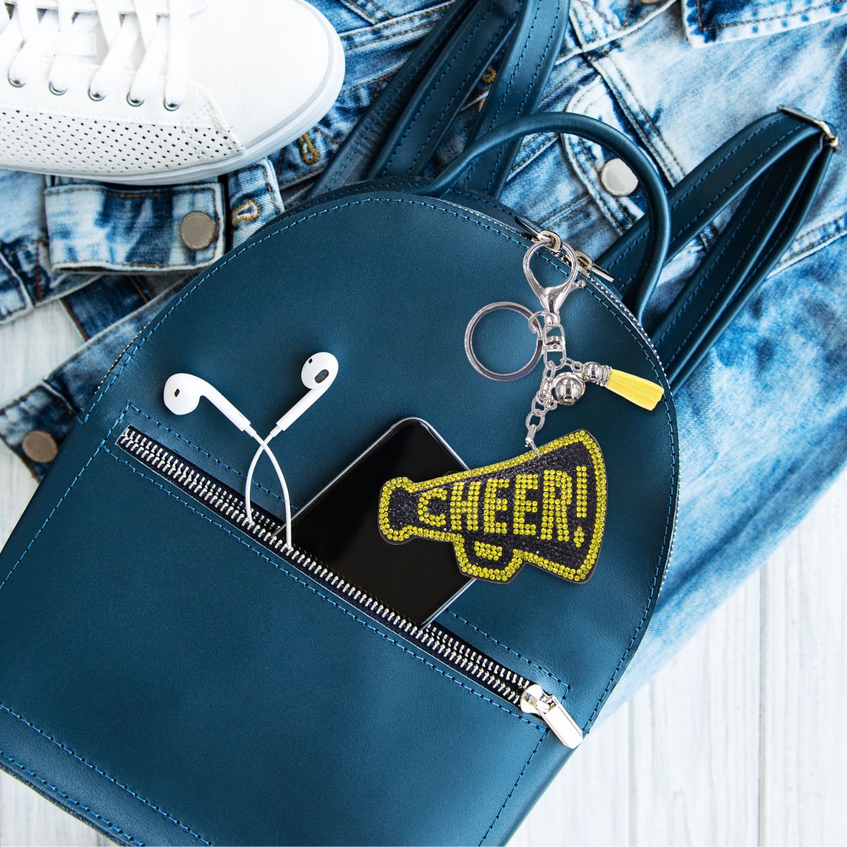 Black Megaphone Keychain Bag Charm