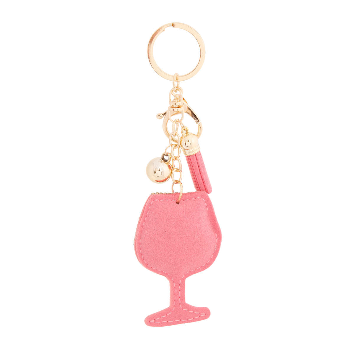 Pink Rose Keychain Bag Charm