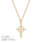 Gold Cubic Zirconia Celtic Cross Necklace
