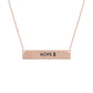 Rose Gold Ribbon HOPE Plate Necklace