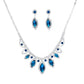 Blue Marquise Crystal Silver Set