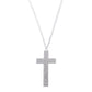 Silver Pave Cross Double Chain Necklace