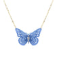 Blue 3D Butterfly Pendant Necklace