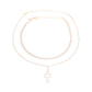 Gold Rhinestone Cross 2 Choker Set
