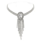 Silver Frame Fringe Rhinestone Choker