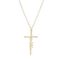 Gold Faith Script Cross Necklace