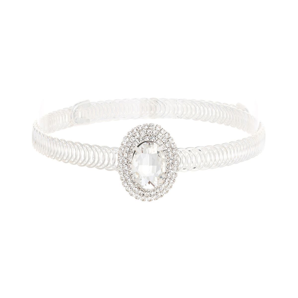 Clear Silver Memory Wire Choker