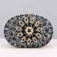 Clutch Black Crystal Hard Case Bag for Women