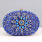 Clutch Blue Crystal Hard Case Bag for Women