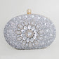 Clutch Silver Crystal Hard Case Bag for Women