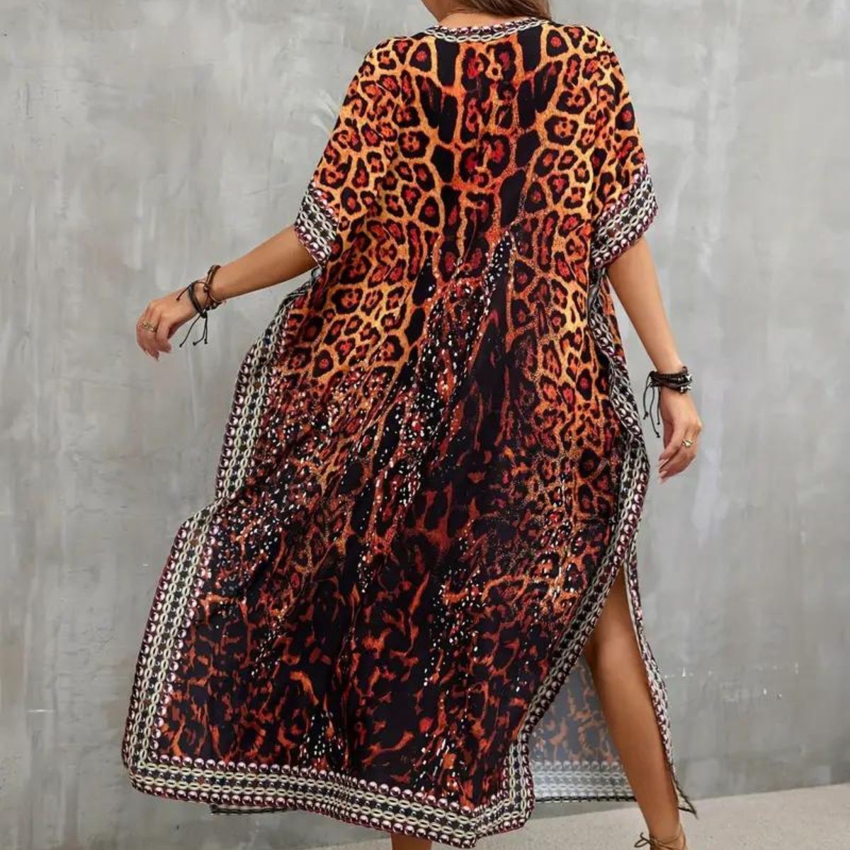 Leopard Boho Cover Up Dress