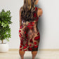 Snake Print 4XL Bodycon Dress