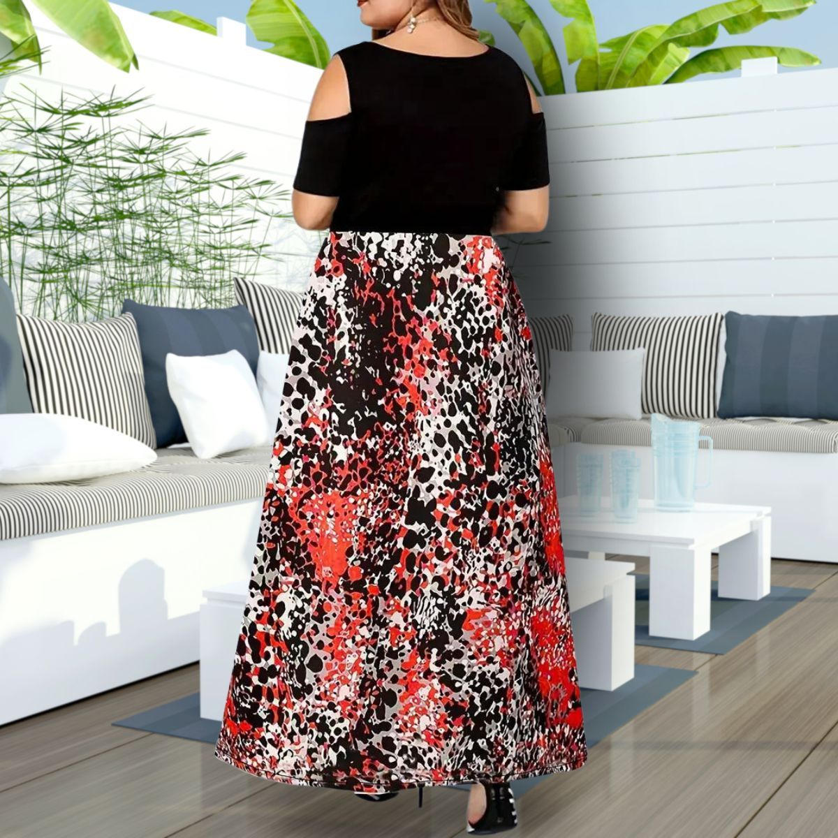 Red Leopard 2XL Maxi Dress