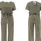 Olive Stripe 4XL Jumpsuit