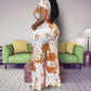 White Brown 3XL Jumpsuit
