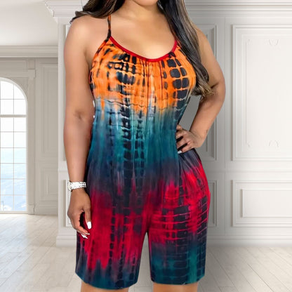 Rainbow XXL Cami Shorts Jumpsuit