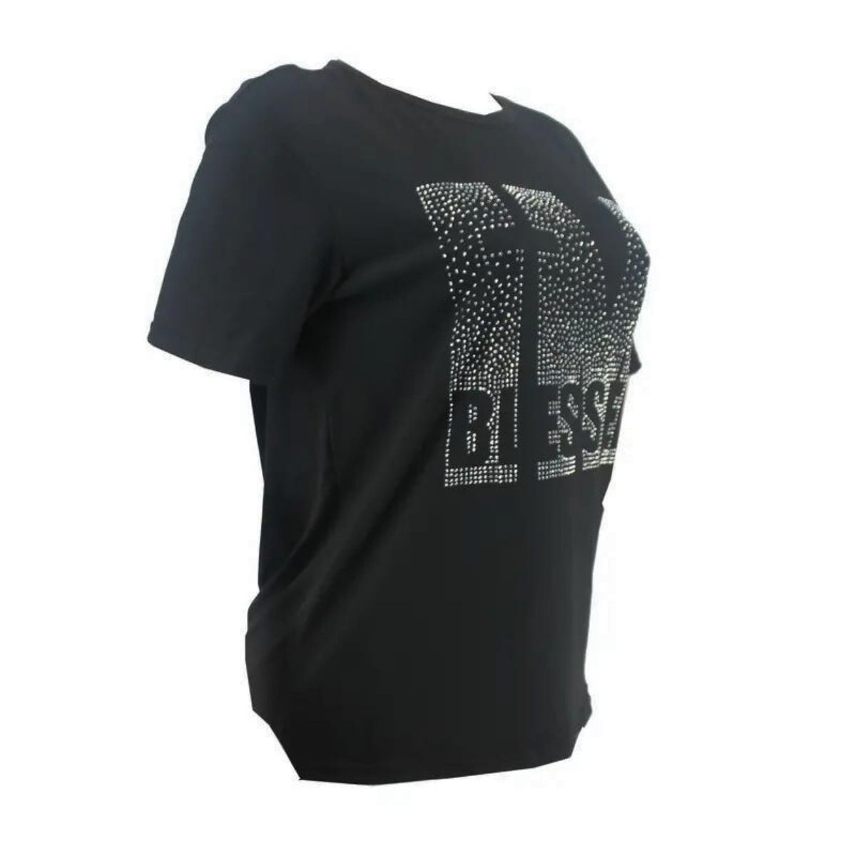 Black L Blessed Bling T Shirt