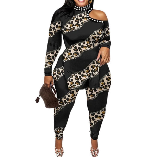 Leopard 4XL Top Pants Set