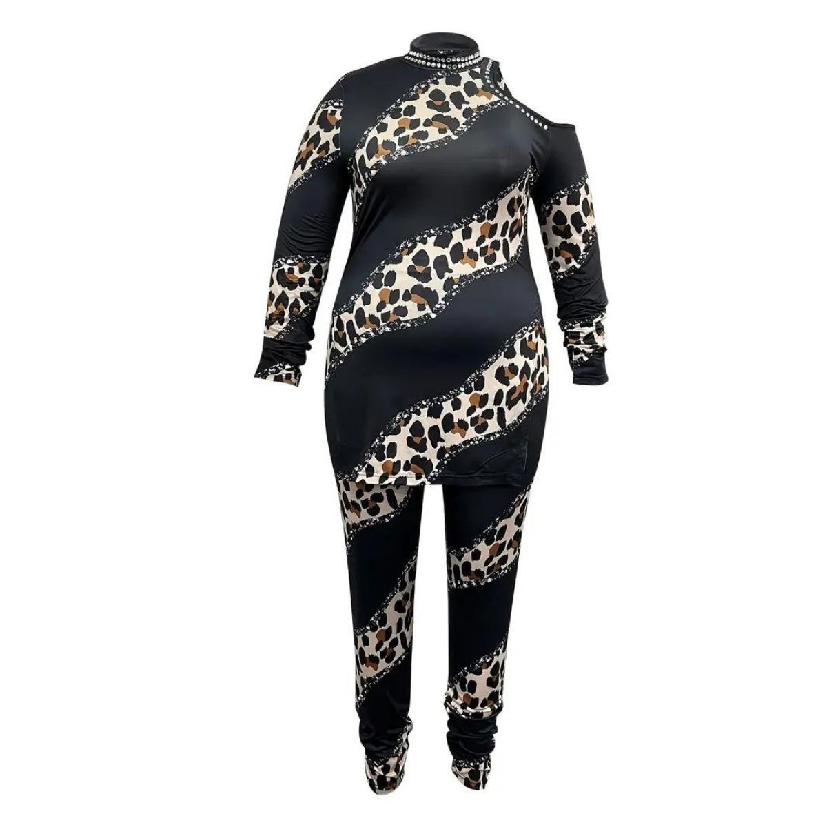 Leopard 4XL Top Pants Set