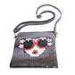 Black Sequin Face Crossbody