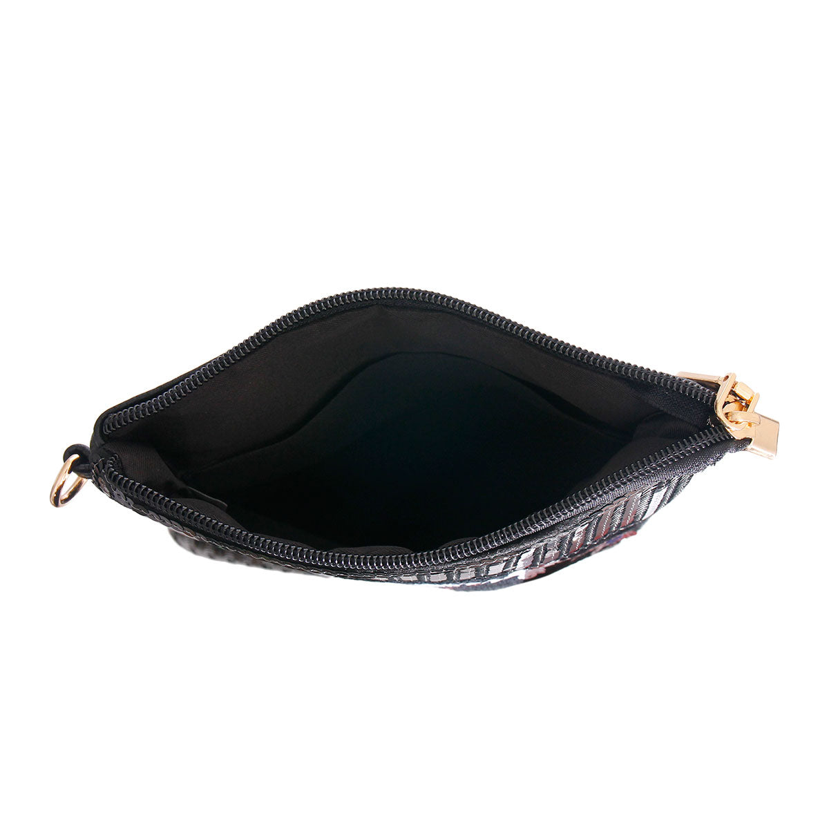 Black Sequin Face Crossbody