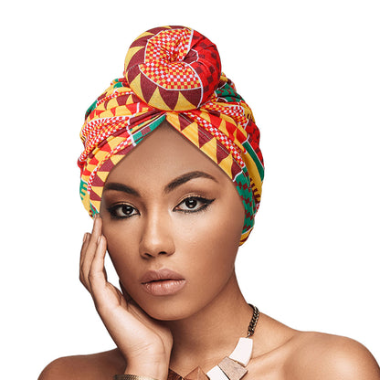 Green and Yellow Donut Knot Turban