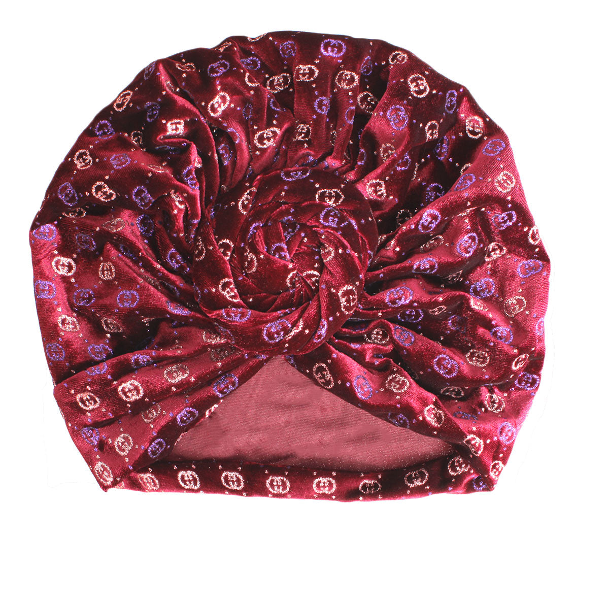 Burgundy Velvet Designer Twist Turban