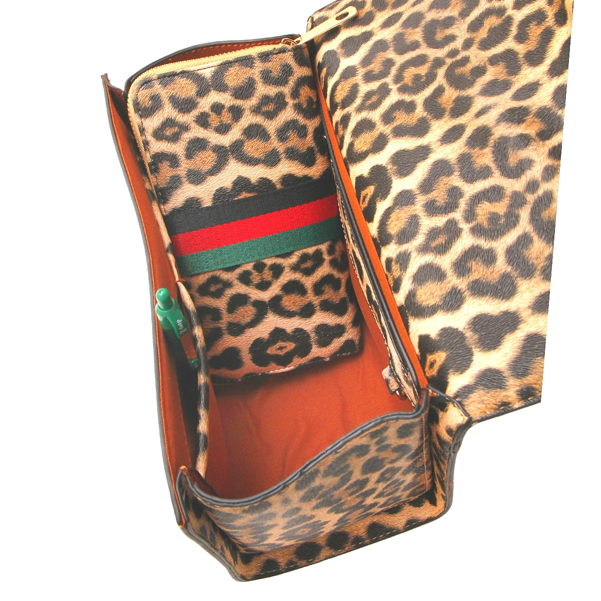 Leopard Bee Boxy Satchel Designer Set