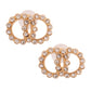 Gold Rhinestone Designer Logo Studs