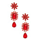 Red Flower Stone Earrings