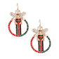 Designer Striped Bee Fish Hook Earrings