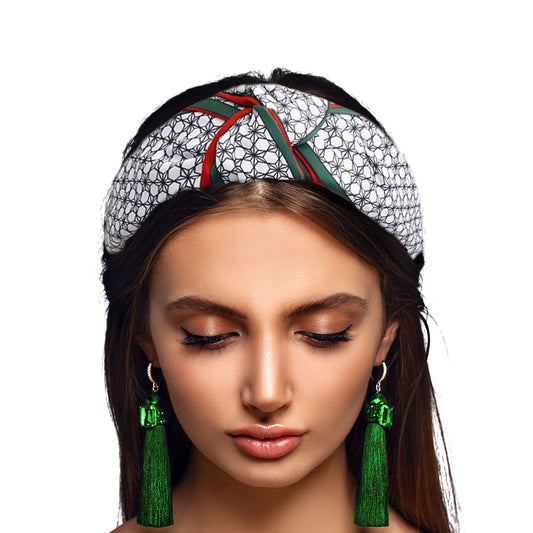 Black and White Designer Star Knot Headband