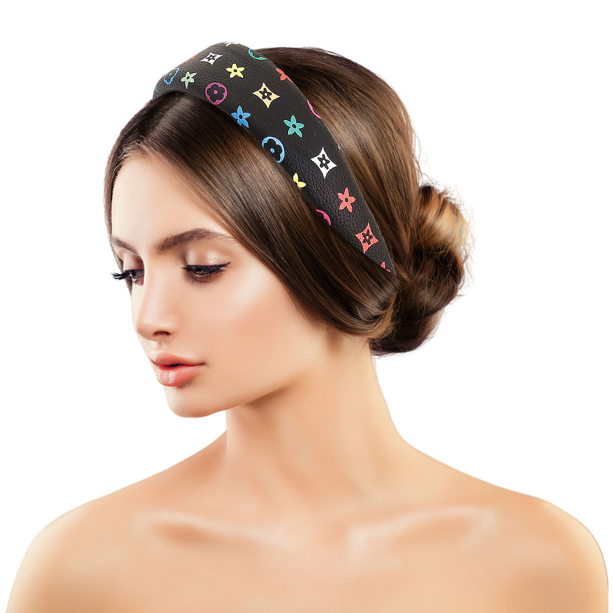 Black Padded LV Design Headband