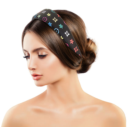 Black Padded LV Design Headband