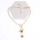 Gold and Pearl Bee Toggle Necklace