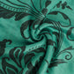 Pashmina Green Flower Fringe Scarf for Women