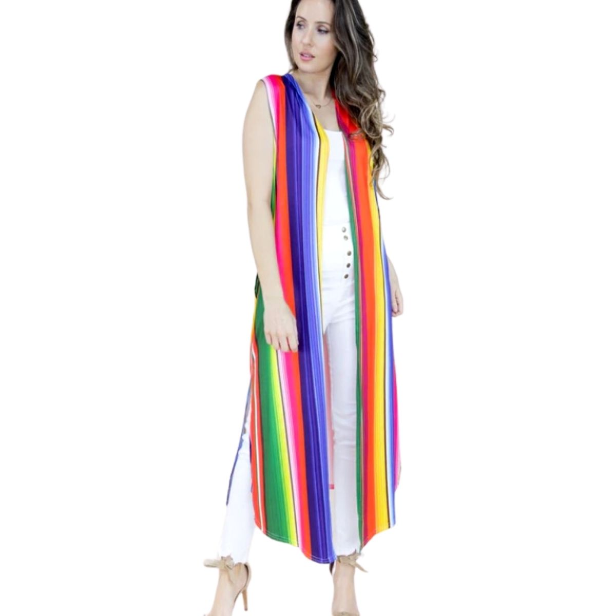 Rainbow Serape Long Vest