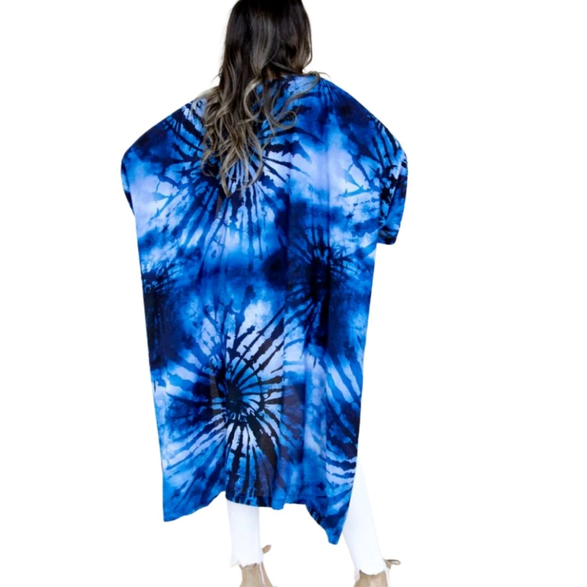 Blue Tie Dye Long Kimono