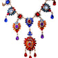 Multi Color Crystal Drop Necklace