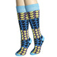 Socks Knee High Aqua Checkered for Women
