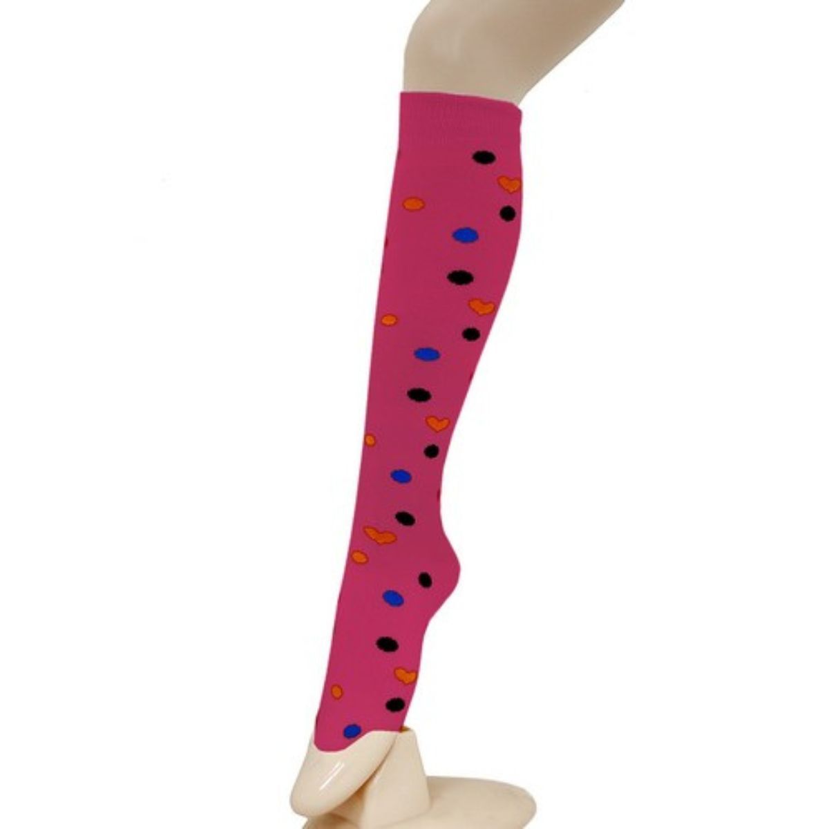 Pink Hearts and Spots Knee Socks