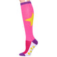 Pink Color Block Star Knee Socks