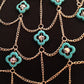 Gold and Turquoise Body Chain